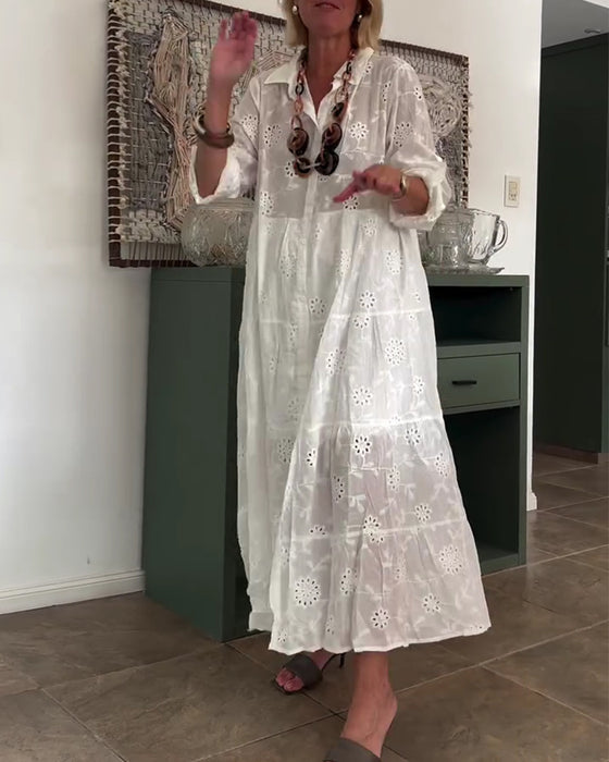 Robe Élégant Creux Fleur