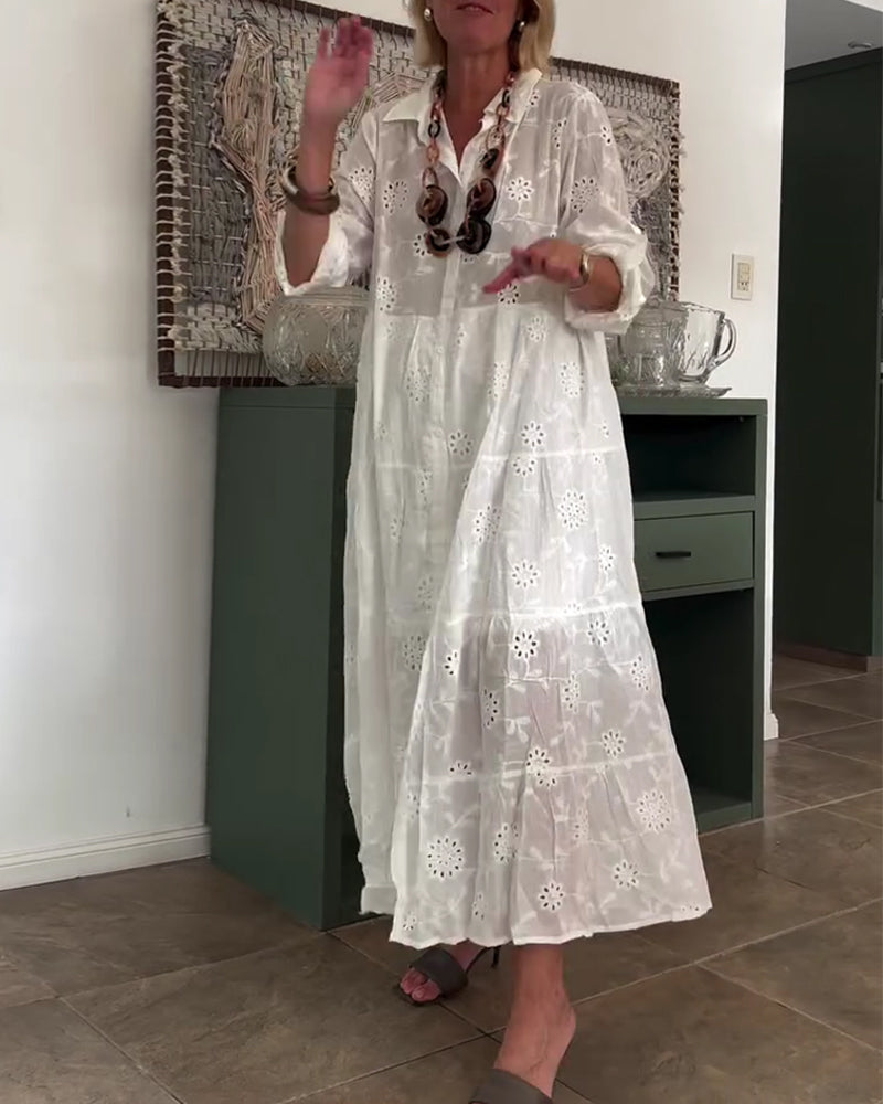 Robe Élégant Creux Fleur