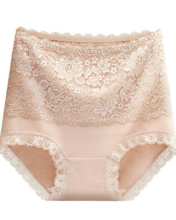 Culotte Avec Dentelle Et Contrôle Ventre Taille Haute