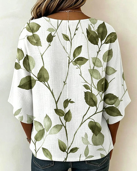 Blouse Lâche Lavage À L'Encre