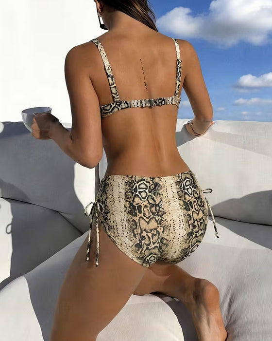 Bikini Peau De Serpent Taille Haute