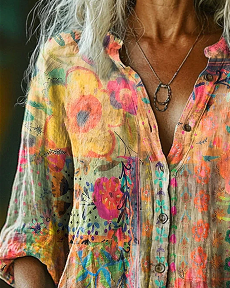 Chemise Artistique Imprimé Fleuri