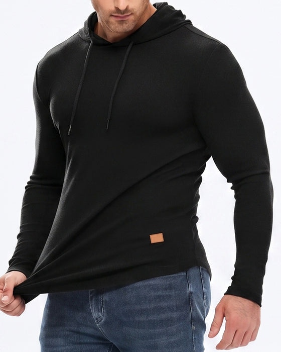 Sweatshirt Homme Unie Manches Longues Capuche