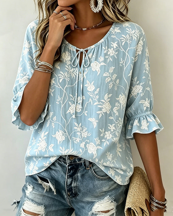 Blouse Attache Volant Imprimé