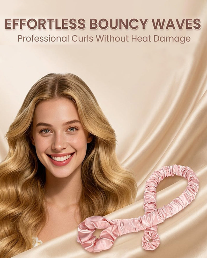 Bigoudi Sans Chaleur En Satin Multifonction Et Élastique À Cheveux Non