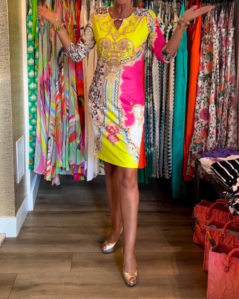 Robe courte imprimée - PAMELA25 - (R-C5)