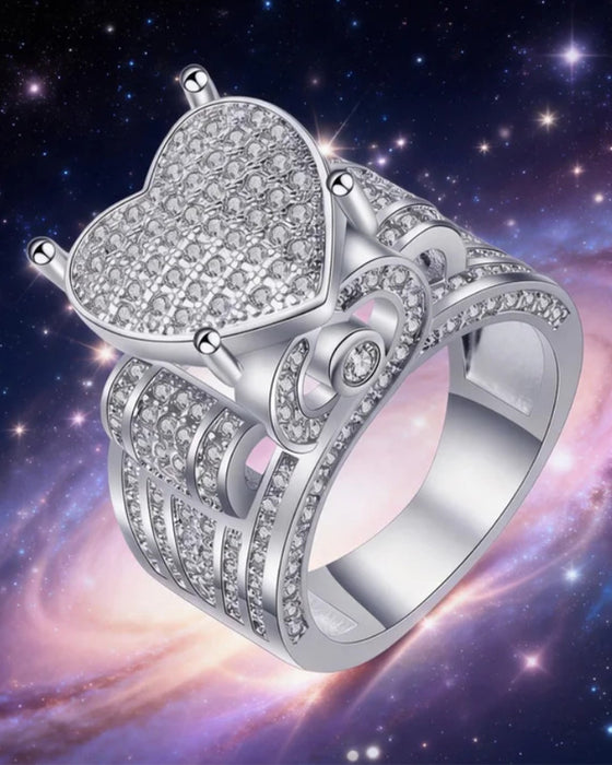Pave Bague Cœur Set pour Femme