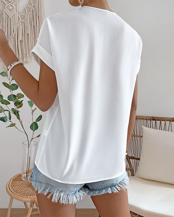 Blouse avec des Manches en Aile de Chauve-Souris Élégantes