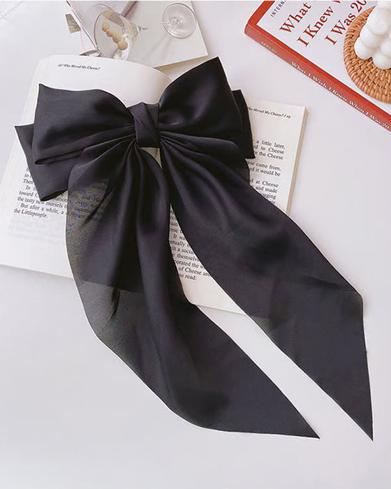 🔥 Grand Nœud Pince À Cheveux Pour Femme – Accessoire De Queue De Cheval Pour Mariage & Quotidien Avec Longue Queue