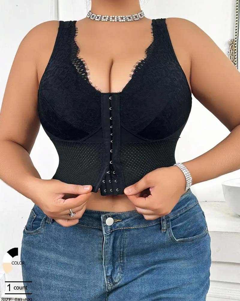 Femme Fermeture Devant Boucle Push-Up Sans Armatures Correcteur De Posture Soutien-Gorge