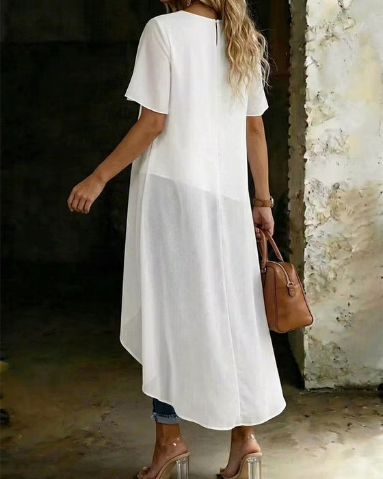 Blouse Irrégulière Double Couche