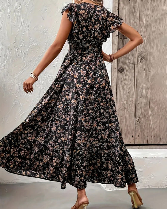 Robe Florale Taille Attache