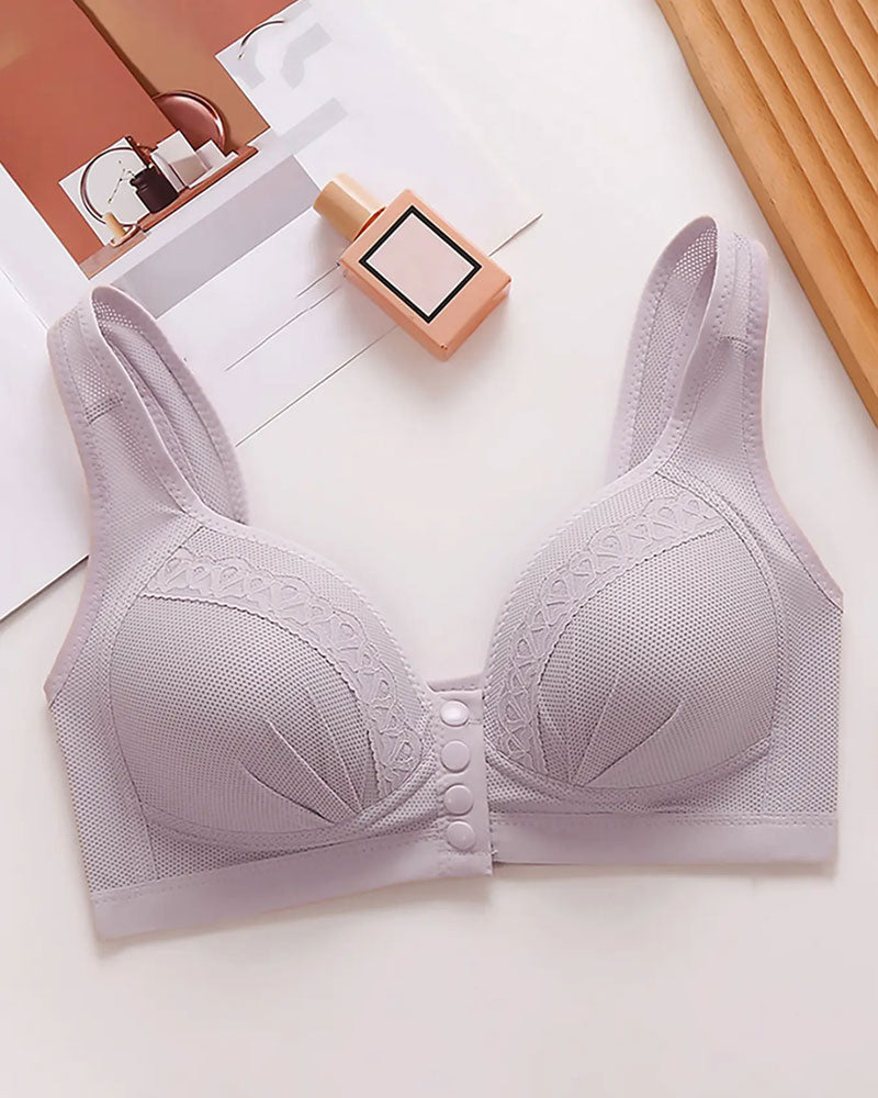 Soutien-gorge en coton respirant doux pour la peau avec bouton sur le devant