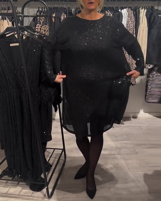 Robe Élégante Dos Nu À Bretelles Et Paillettes