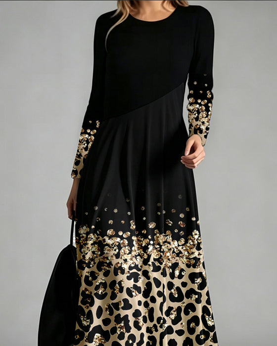 Robe Ombre Léopard Décontractée