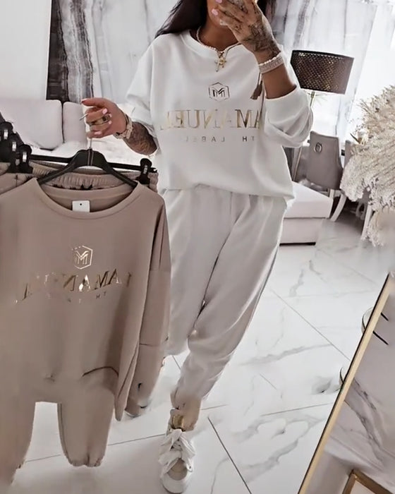 Set Sportif Décontracté Imprimé Deux-Pièces