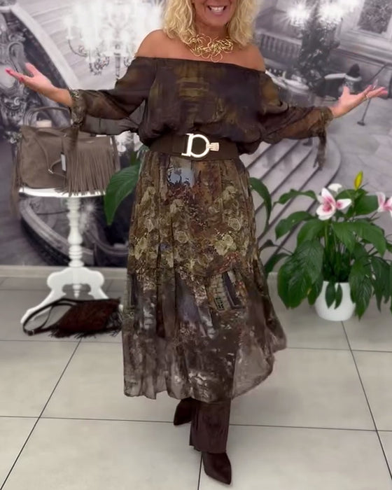 Robe Élégante Imprimé Florale Longue