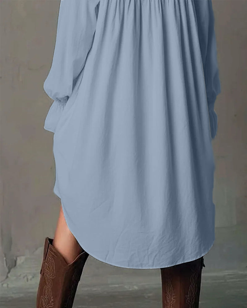 Robe À Panneaux En Dentelle Et Manches Ballon