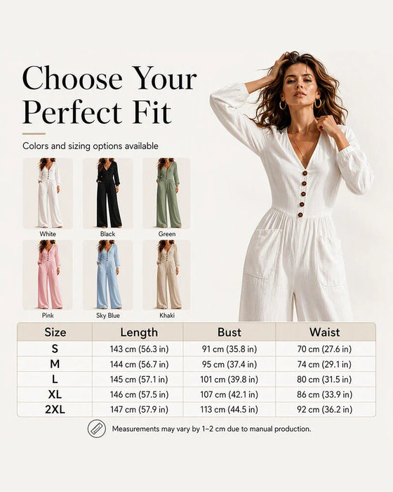 Combinaison Casual Poche Manches Longues