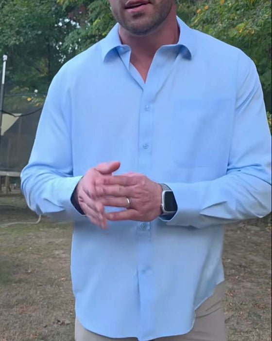 Chemise Unie Décontractée Imperméable Stretch