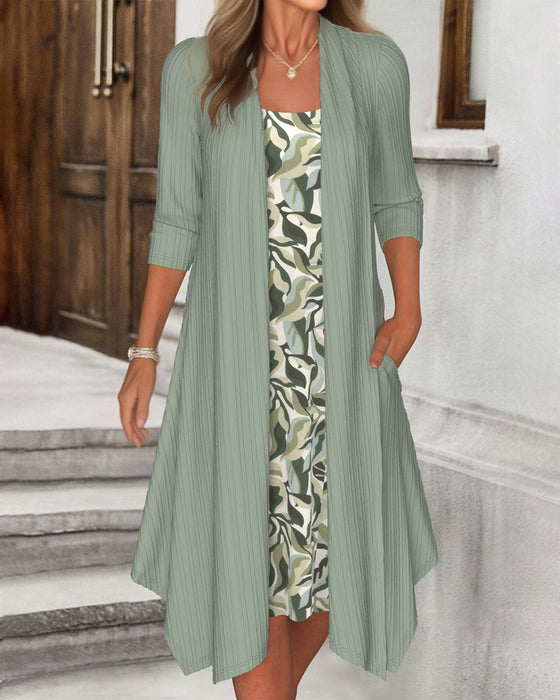 Robe Irrégulier Faux Deux-Pièces Imprimé