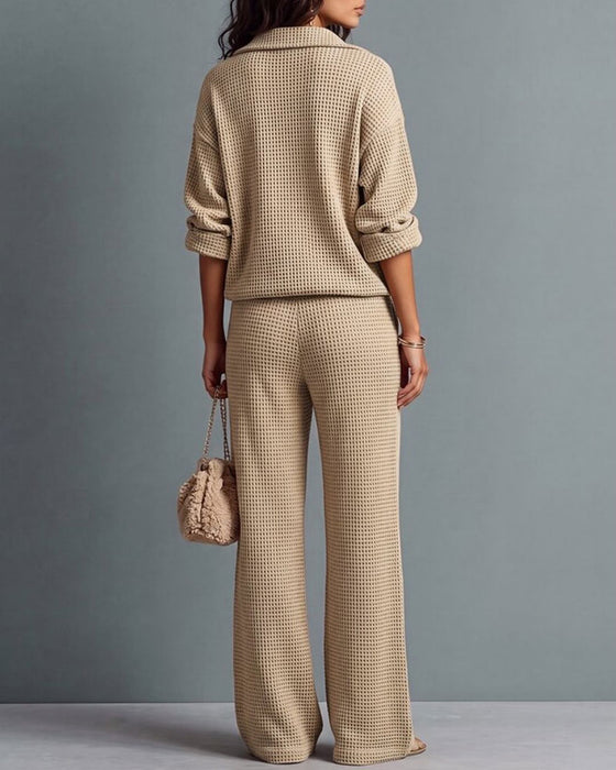 Ensemble Gaufre Demi-Zip Poche