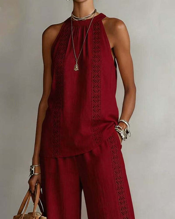 Ensemble Deux Pièces Évidé Halter