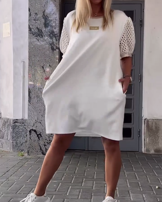Robe Col Rond Creux Droite