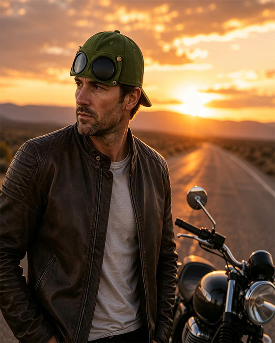 Casquette De Baseball Pilote Avec Lunettes Amovibles – Conçue Pour Le Style Urbain Et Les Looks Du Quotidien