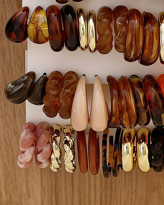 Boucles D'oreilles Tombantes Audacieuses En Résine