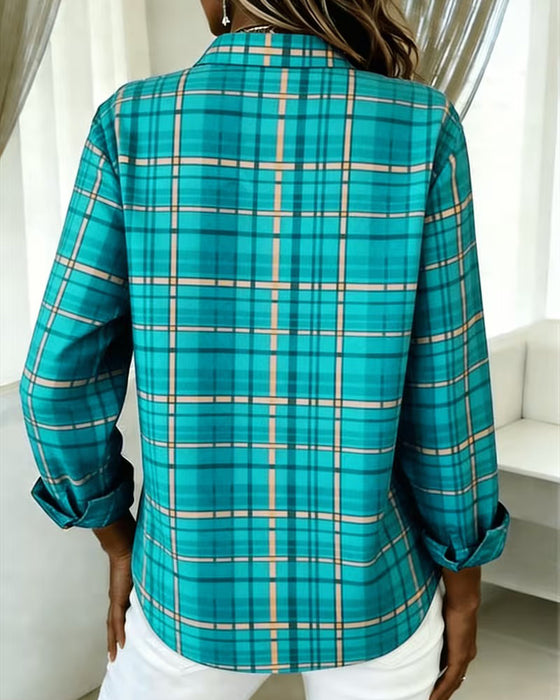 Chemise Revers Carreau Décontractée