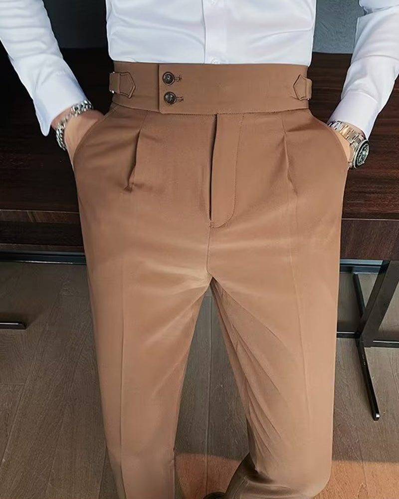 Pantalon Hommes Poche Unie Décontracté Robe