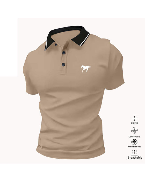 T-shirt Homme À Col Revers, Manches Courtes