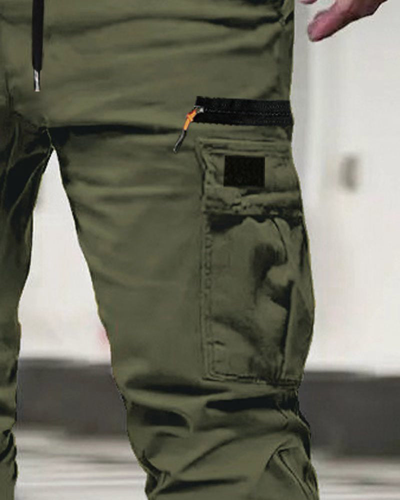 Pantalon Homme Poignet Élastique Unie Décontracté