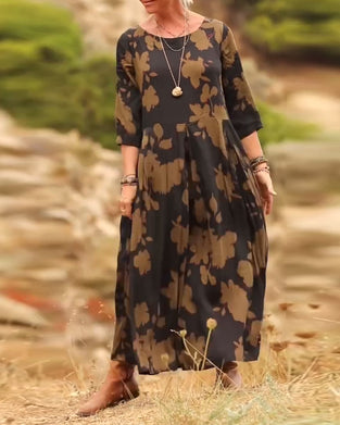 Robe tempérament rétro imprimée