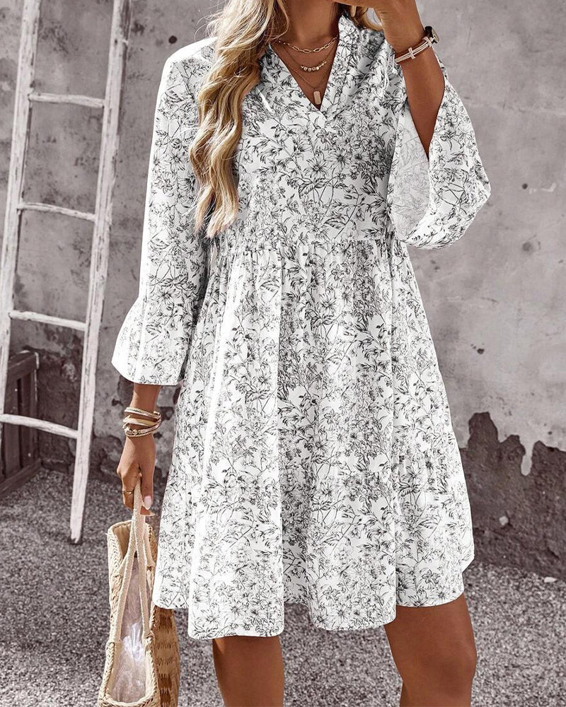 Robe Fleuri Col V Gâteau