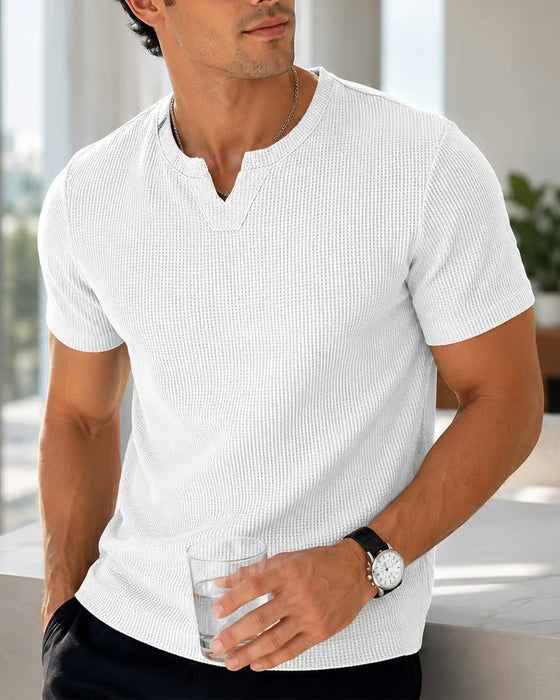 T-Shirt Homme À Motif Gaufré Décontracté