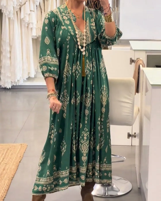 Robe décontractée à imprimé et poches amples