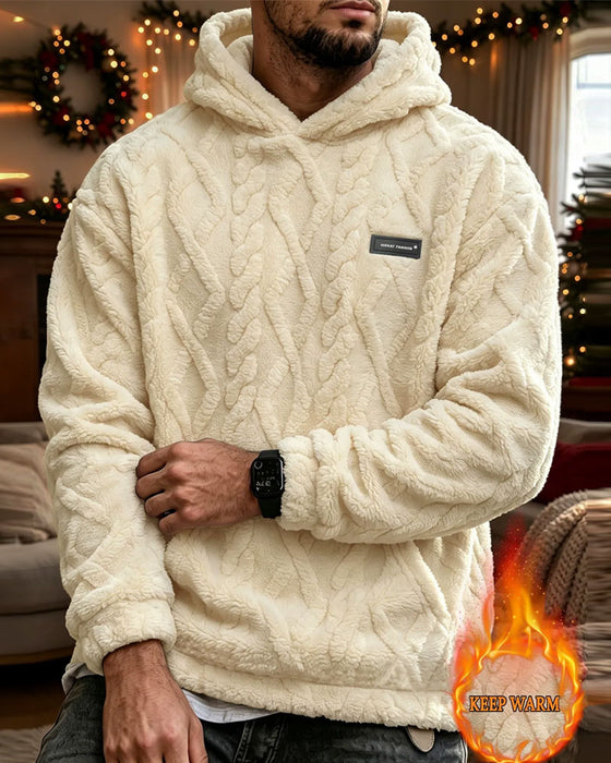 Homme Hiver Jacquard Motif Hoodie