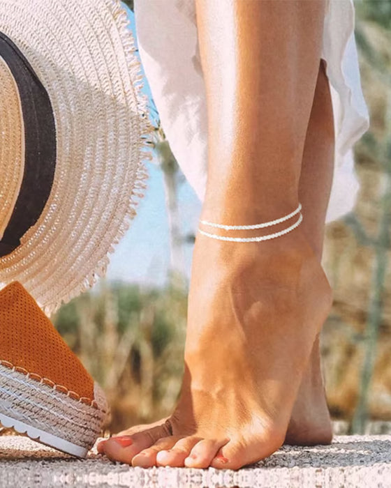 🏖️ Bracelets De Cheville Femme Kc Or & Argent Sterling