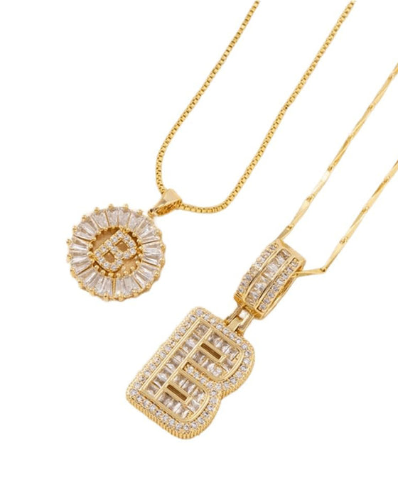 Colliers Lettre Initiale Pendentif 2 Paquet