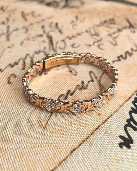 Bracelet En Cuivre À Trèfle À Quatre Feuilles