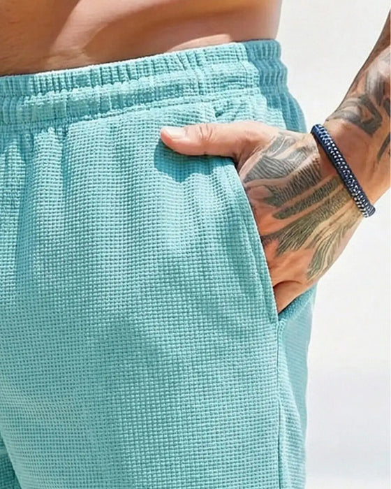 Shorts Homme Gaufré Décontracté