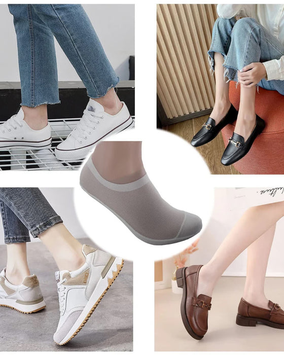 Socquettes Fines Invisibles En Coton Peigné, Antidérapantes