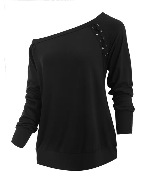 Blouse Élégante Une Épaule Attacher