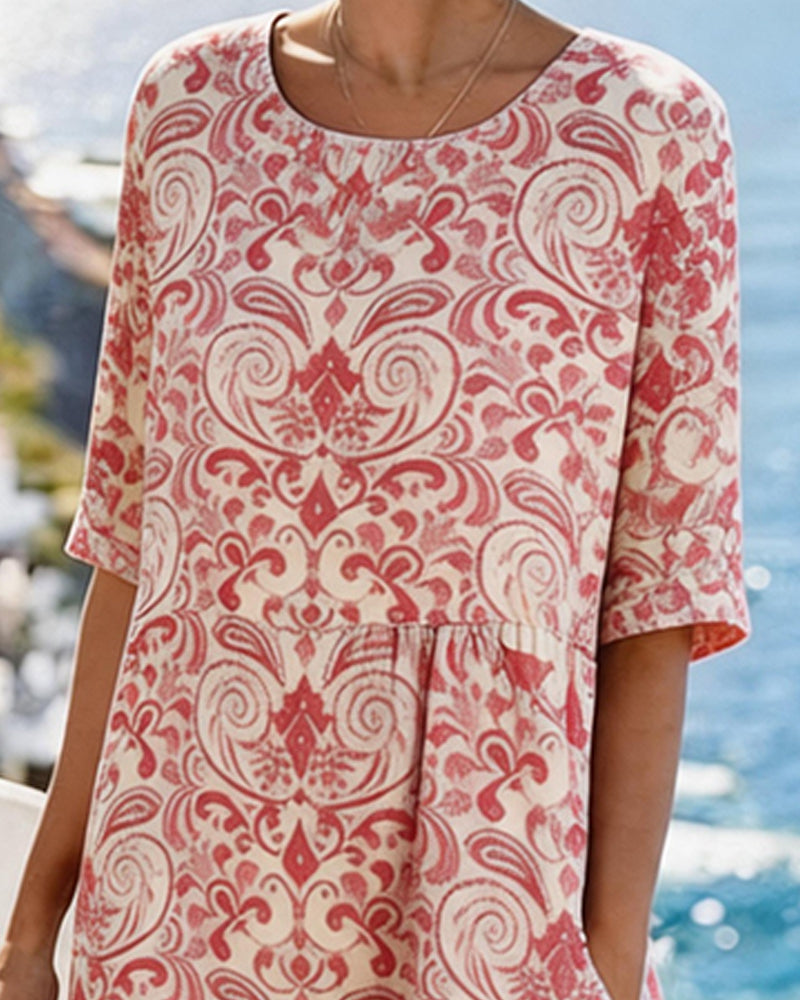Robe Vintage Manche Mi-Longue Resort