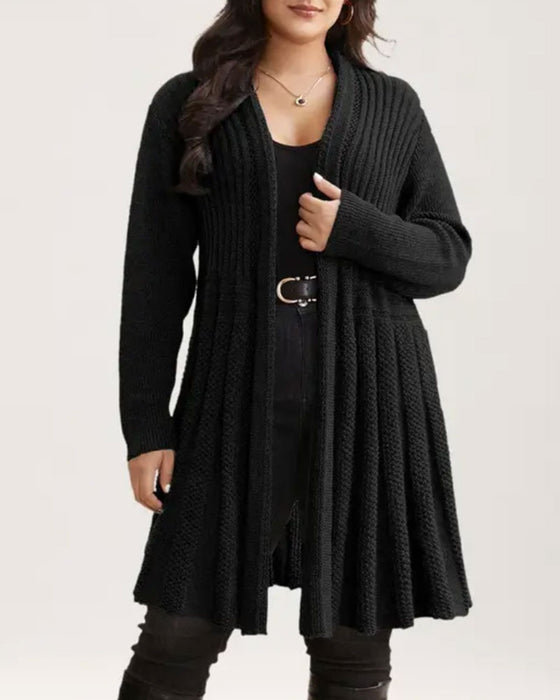 Cardigan Long Uni Décontracté