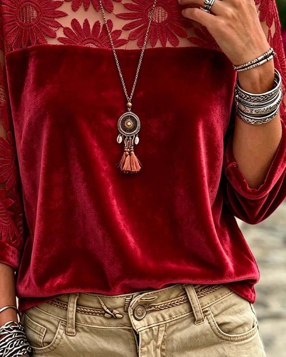 Blouse Col Rond Tournesol Décontractée