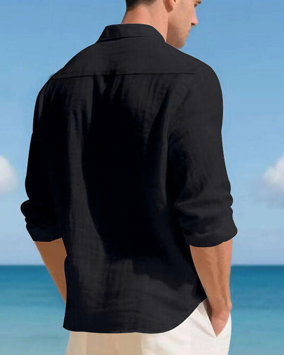 Chemises Unis Revers Poche