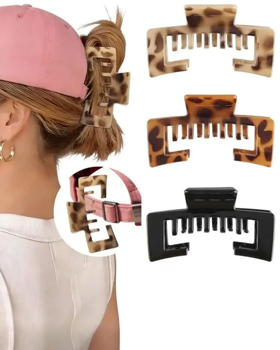 Pinces À Cheveux Plates Léopard Compatibles Avec Chapeau Pour Femme